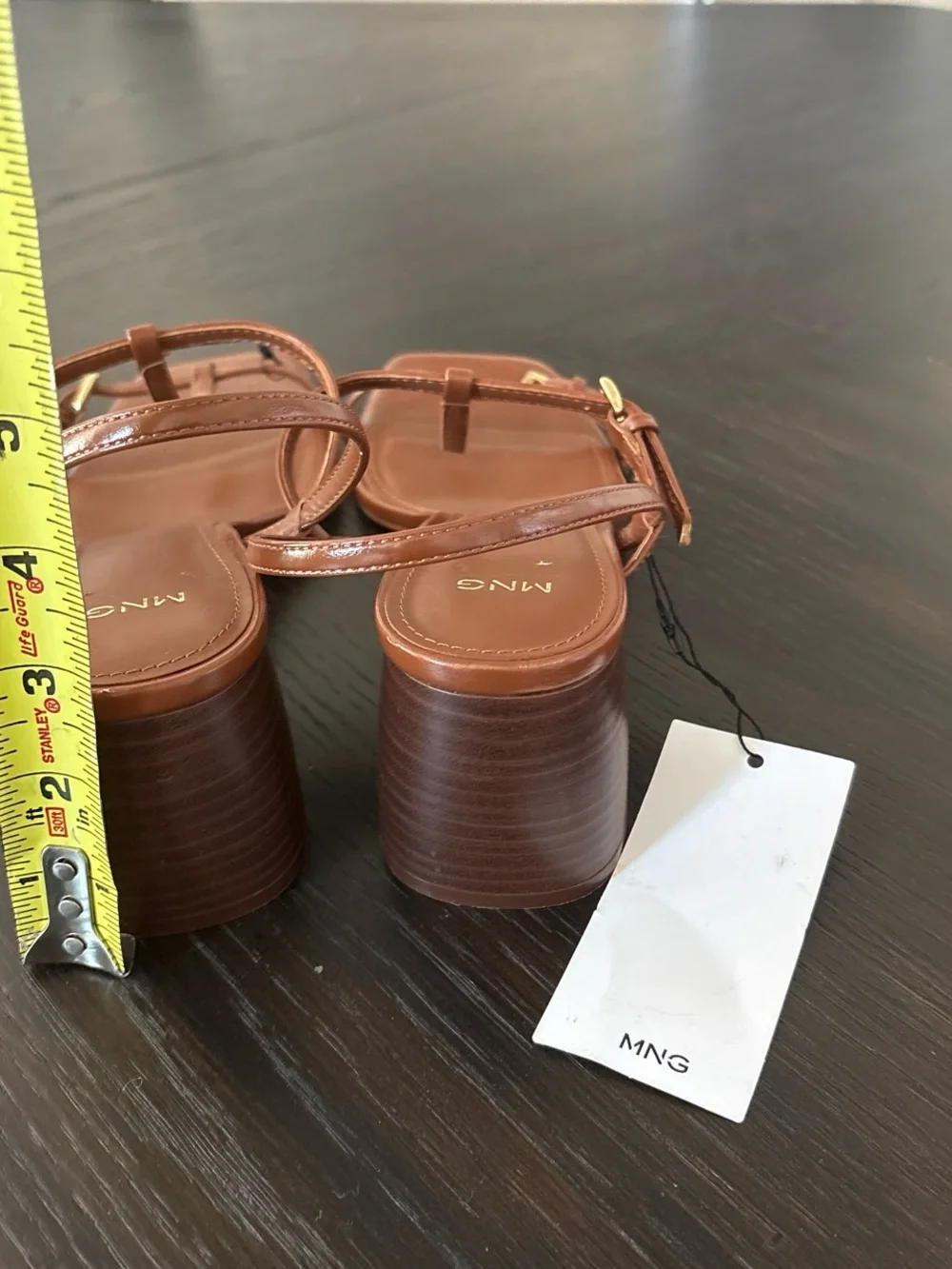 Mango Brown Oporta Strappy Block Heel Sandals NWT EUR 40